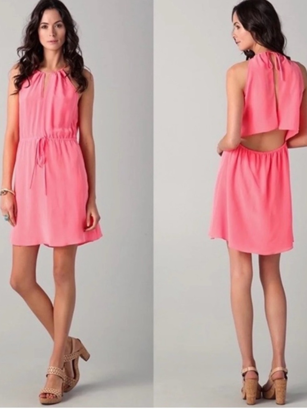 Rebecca Taylor Key Hole Cami Dress Watermelon size 8 Worn 2x